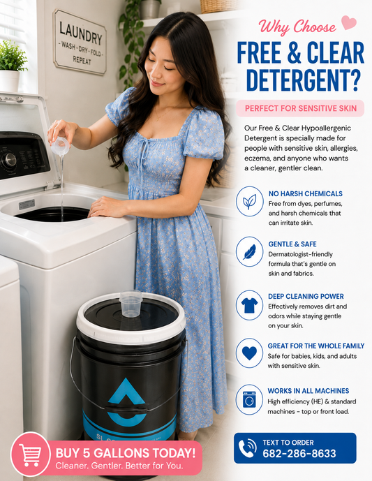 🤍5 Gallons of Free & Clear Hypoallergenic Detergent 🫧