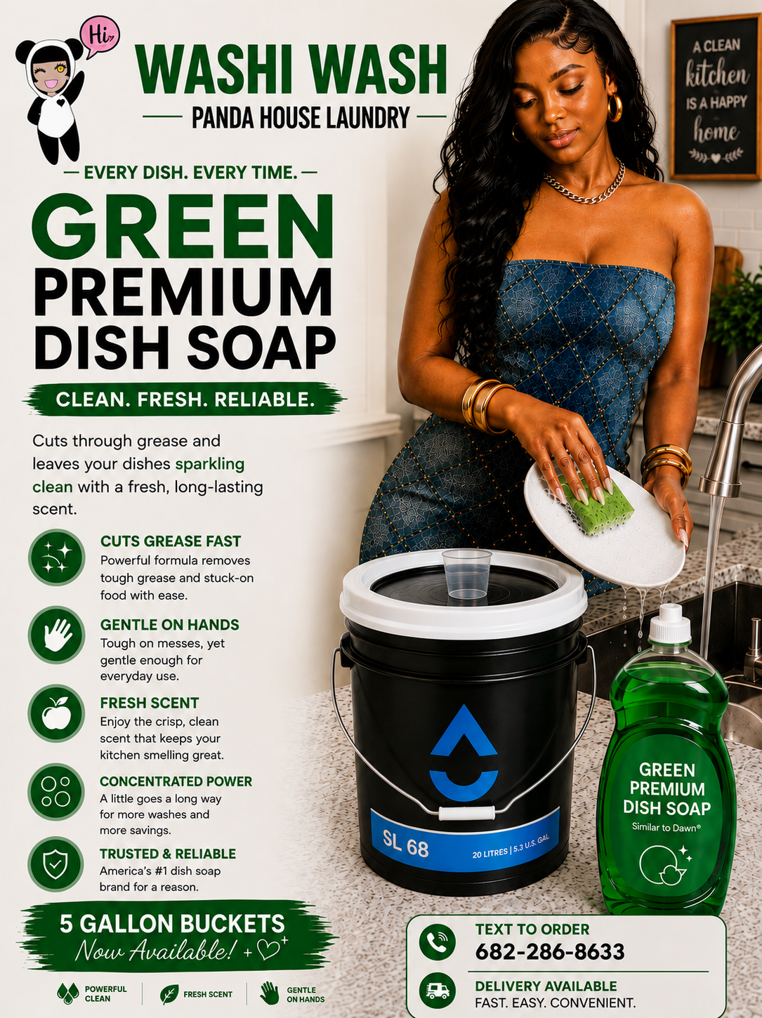 💚5 Gallons of Green Premium Dish Soap🫧